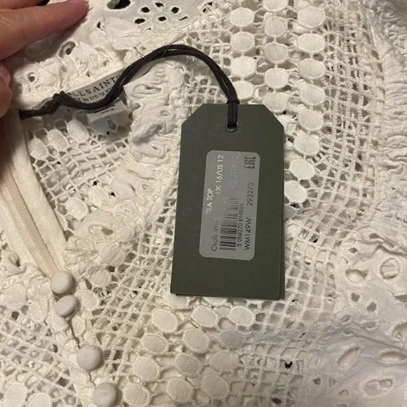 All Saints TILA top white size 12, New with tags - Picture 4 of 6